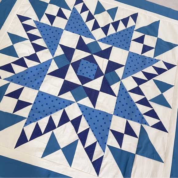 Handmade Winter Dream Stars Baby Quilt Top 47x47" Pieced~ BABY/BED/Wall Decor - Picture 2 of 4